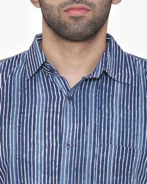 Buy Blue WINTAGE Striped Shirt with Patch Pocket | AJIO