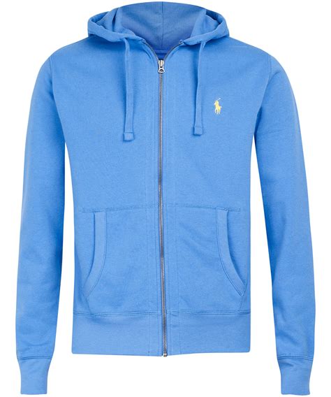 Polo Ralph Lauren Sky Blue Zip Front Hoodie for Men | Lyst UK