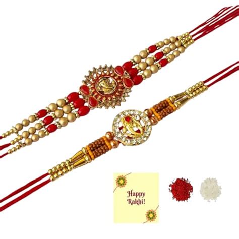 DMS RETAIL Special combo of 2 Ganesh Rakhi For Brother Om Ganesh ...