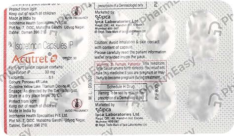 Acutret 30 MG Capsule (10): Uses, Side Effects, Price & Dosage | PharmEasy