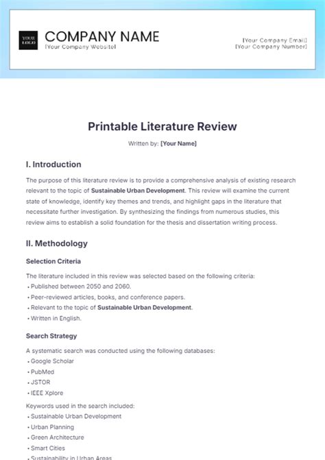 FREE Literature Review Templates - Edit Online & Download | Template.net