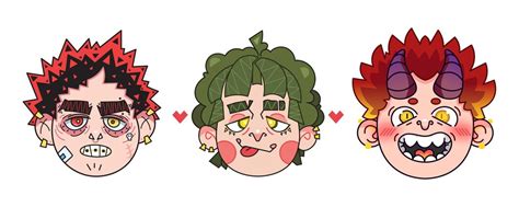 Character design punk chill guy and devil | Premium Vector