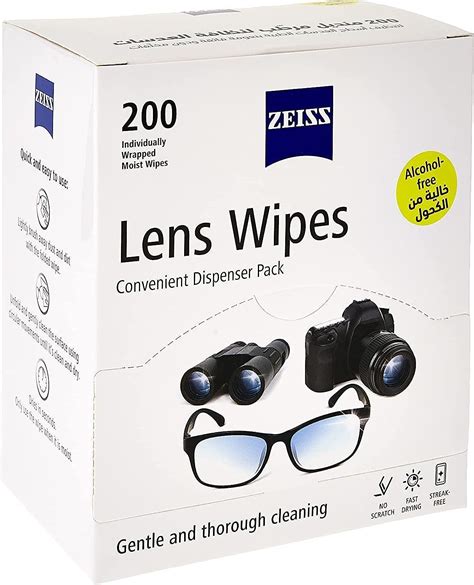 ZEISS Lens Cleaning Wipes 200 Count 12-Pack White : Buy Online at Best ...