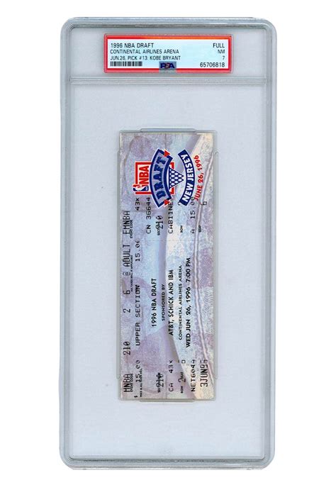 1996 NBA Draft Full Ticket - Grey Flannel Auctions