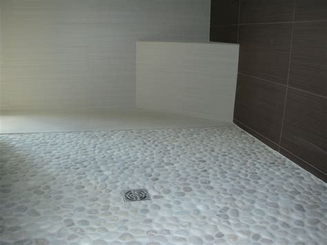 White Pebble Tile | Pebble tile shower, Pebble shower floor, Pebble tile