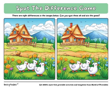 Easy Spot The Difference Printable Games