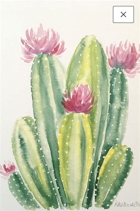 Pin on Watercolors for beginners | Cactus paintings, Watercolor print ...