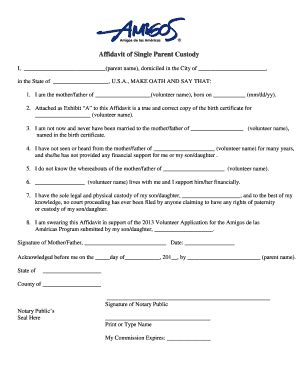 Single Parent Dependent Affidavit Form - Fill Out, Sign & Share Online ...