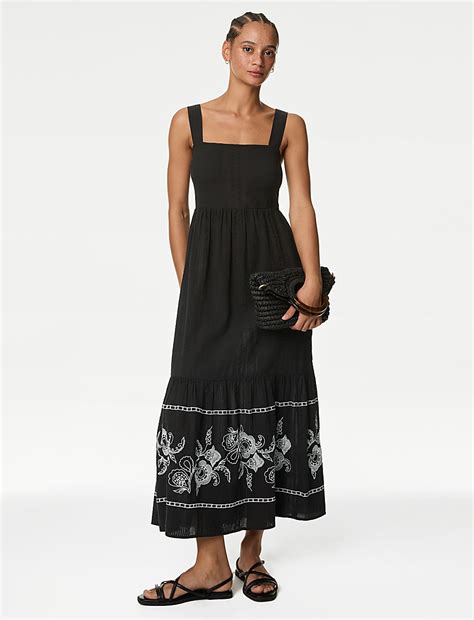 Buy Pure Cotton Embroidered Midaxi Beach Dress at Marks & Spencer