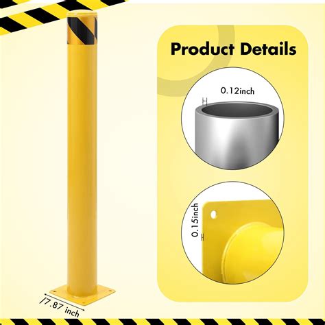 Safety Bollard Post 42 x 4.5inch Steel Removable Traffic Parking ...