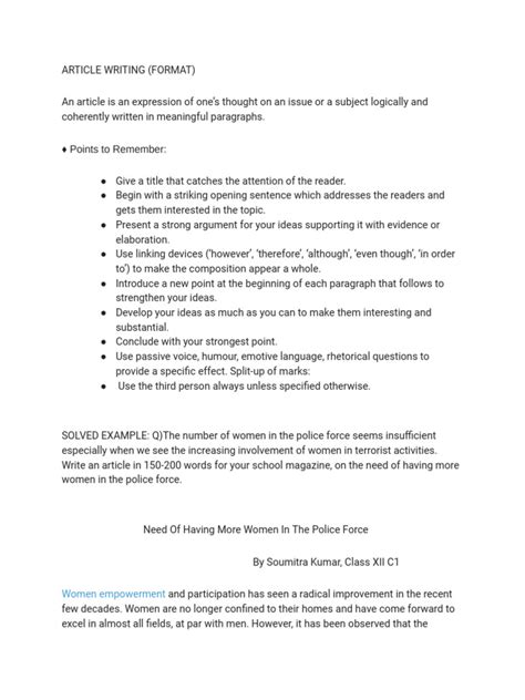 Article Writing (Format) | PDF