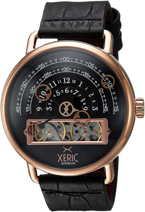 Xeric Men's Automatic Stainless Steel and Leather Watch, Color:Black ...