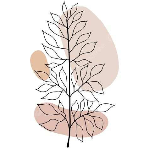 Aesthetic Line Art PNG Image, Abstract Planting Line Art Aesthetics ...