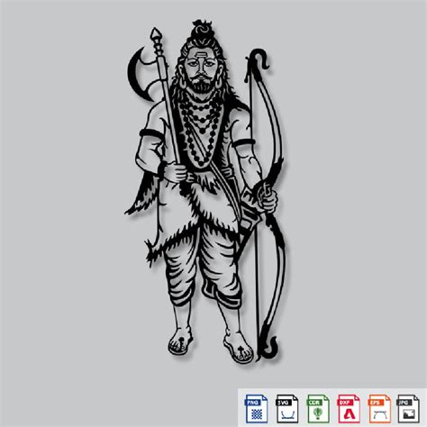 2D Modern Art Parashuram Avatar (Vishnu Dashavatara) – ArtElora
