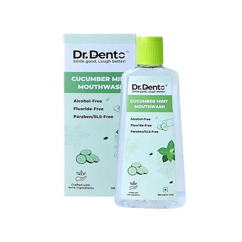 Buy Dr.Dento Cucumber Mint Mouthwash - 300ml - Fresh Breath| No ...