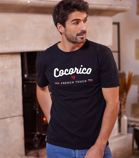 T-shirt Homme Noir - French Touch - Made in France - Cocorico
