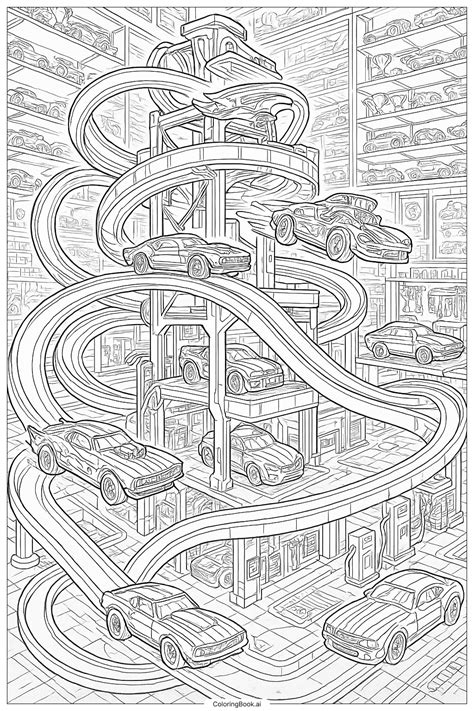 Detaillierte Hot Wheels Ultimate Garage Ausmalbild (Kostenloses PDF ...