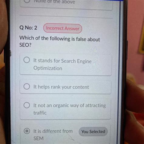 Which of the following is false about SEO? Which option is correct ...
