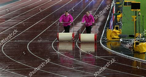 Track Staff Clearing Rain Water Track Editorial Stock Photo - Stock ...