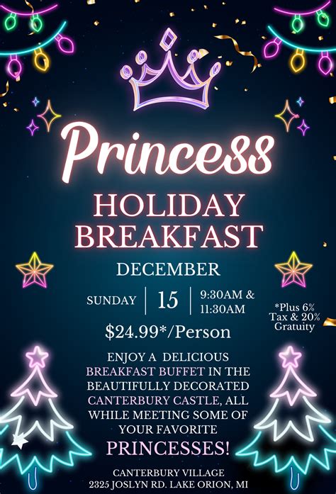 Princess Holiday Breakfast – Canterbury Village – Lake Orion