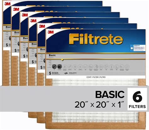 Filtrete 20x20x1 Air Filter, 3M MERV 5 HVAC AC Furnace Filter ...