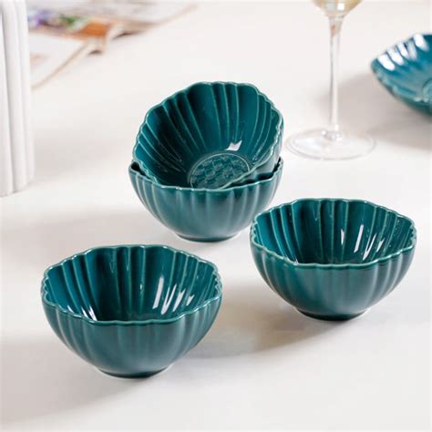 Luxe Ceramic Soup Bowls Dark Green Set Of 4 350ml Online - Premium Soup ...