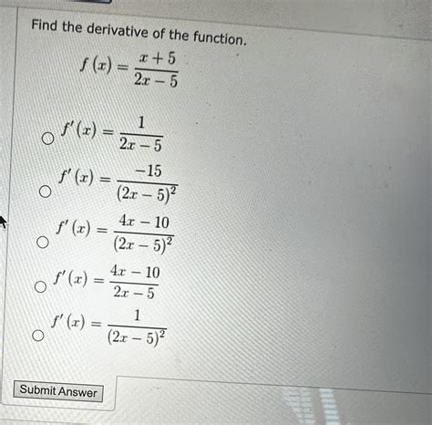 Derivative Of 5X