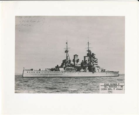 HMS King George V Battleship WWII 1941 British Royal Navy Ship 8x10 ...