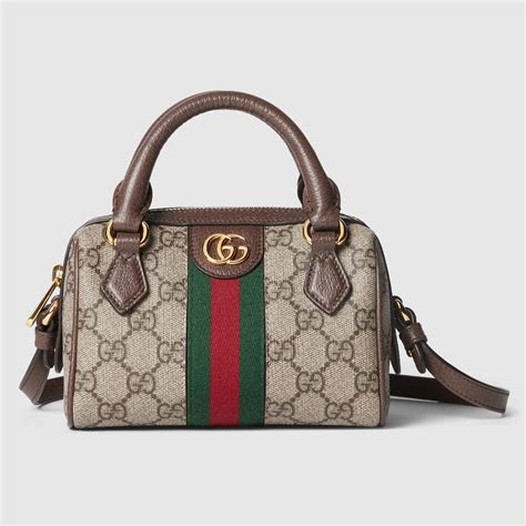 Ophidia super mini bag in beige and ebony Supreme | GUCCI® US
