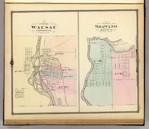City of Wausau, Village of Shawano. - David Rumsey Historical Map ...