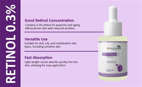 7DAYSNATURAL Natural 0.3% Retinol Face Serum | Night Serum with ...