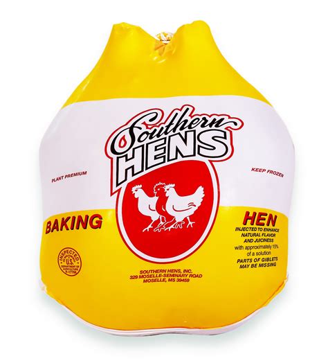 Southern Hens Baking Hen, Frozen, No Allergens, Whole Chicken, 7-8 lbs ...