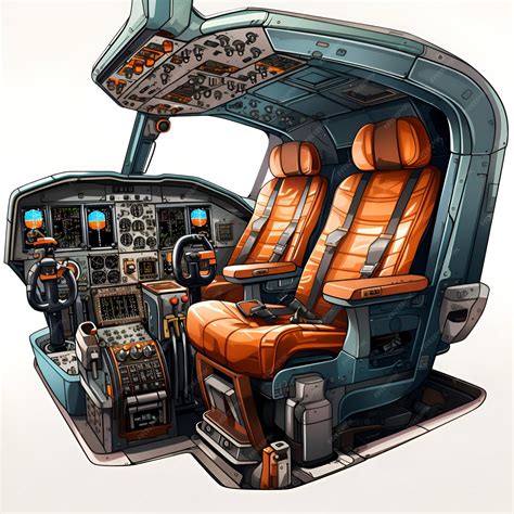 Premium Photo | Cockpit of an airplane with seats and engines Vector illustration