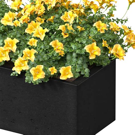 3D Model Window Box Pot With Yellow Flowers Balcony Container Garden ...