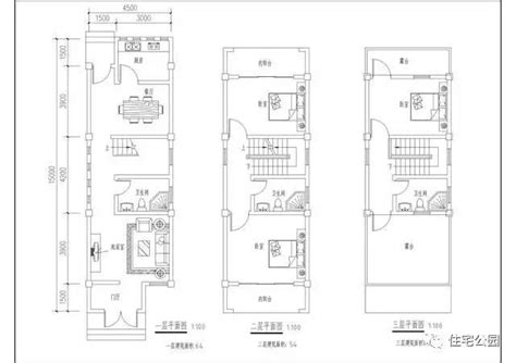 面宽11-12米的四层别墅户型图，室外配大露台。_图纸头条_鲁班设计图纸官网