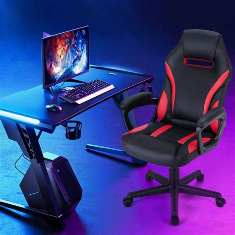 Gaming Chair with Premium and Gaming Look, Soft Padding, and Racing-St ...