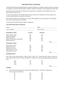 SLUMS Examination: Cognitive Assessment Tool