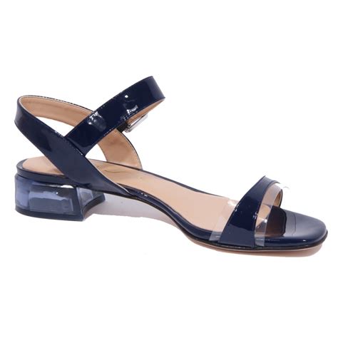 2050J sandalo donna blue UNISA DONOVA patent/plexi shoe sandal woman
