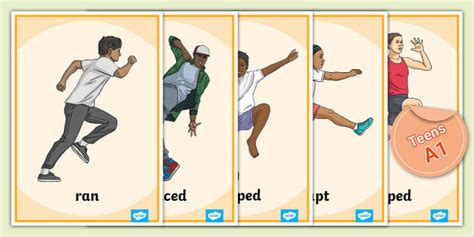 ESL Verbs Past Tense Action Posters [Teens, A1]