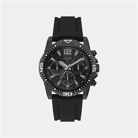 Guess Men Black Chronograph Silicone Watch GW0211G3 – Just In Time