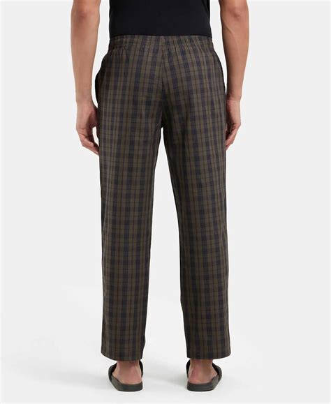 Buy Super Combed Cotton Satin Weave Fabric Regular Fit Checkered Pyjama ...