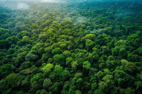 Premium Photo | Aerial View of Dense Forest With Abundant Tree Cover Dense green Amazon ...