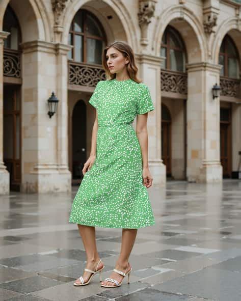 Buy Green White Dresses for Women by Shein Online | sheinindia.in