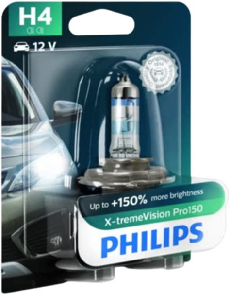 PHILIPS H4 XtremeVision G-Force Car Xenon Filament White Headlight Bulb ...