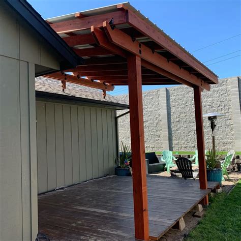 Space-Saving Deck Cover with Post Mount Patio Roof Risers | Patio Roof ...