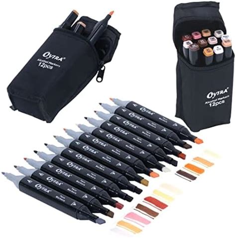BRUSTRO Twin Tip Alcohol Based Marker Set of 12 - Pastel Tones in ...
