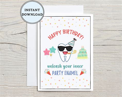 Buy Dentist Birthday Card Printable Dental Birthday Card Instant Online ...