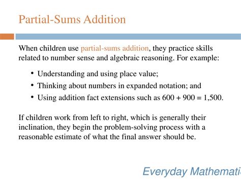 Image result for Partial Sums Examples