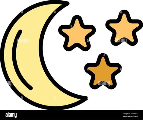 Singapore moon stars icon outline vector. City map. Asia travel color flat Stock Vector Image ...
