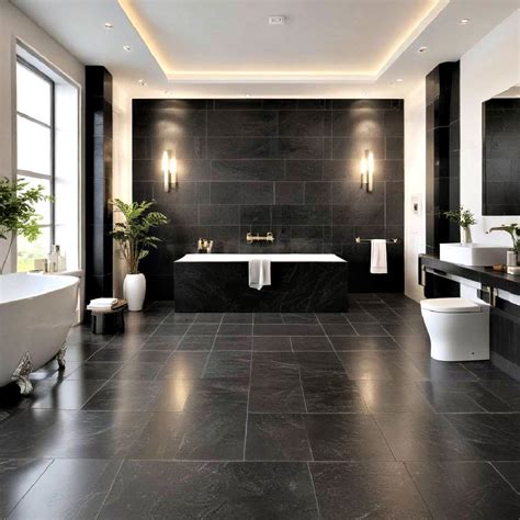 30 Black Floor Bathroom Ideas for A Modern Makeover